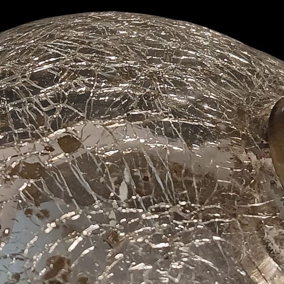 Two Mercury Crackle Glass Silver Large Teardrop Christmas Ornaments Kugel Style - Picture 5 of 7